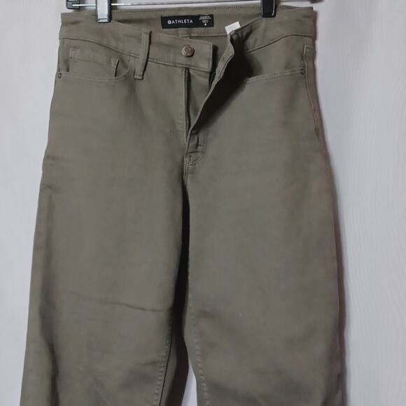 ATHLETA Women's Olive Green Flex Straight Leg Crop Jeans. Size 4 - Picture 9 of 16